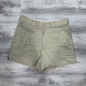 Sportif USA Women's Beige Khaki Cotton Blend Cargo Shorts Size 32‎